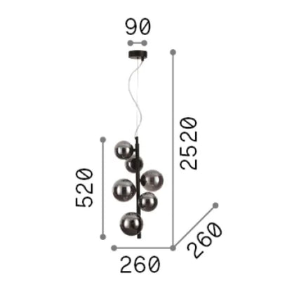 Ideal lux Perlage SP6 G9 závěsné svítidlo