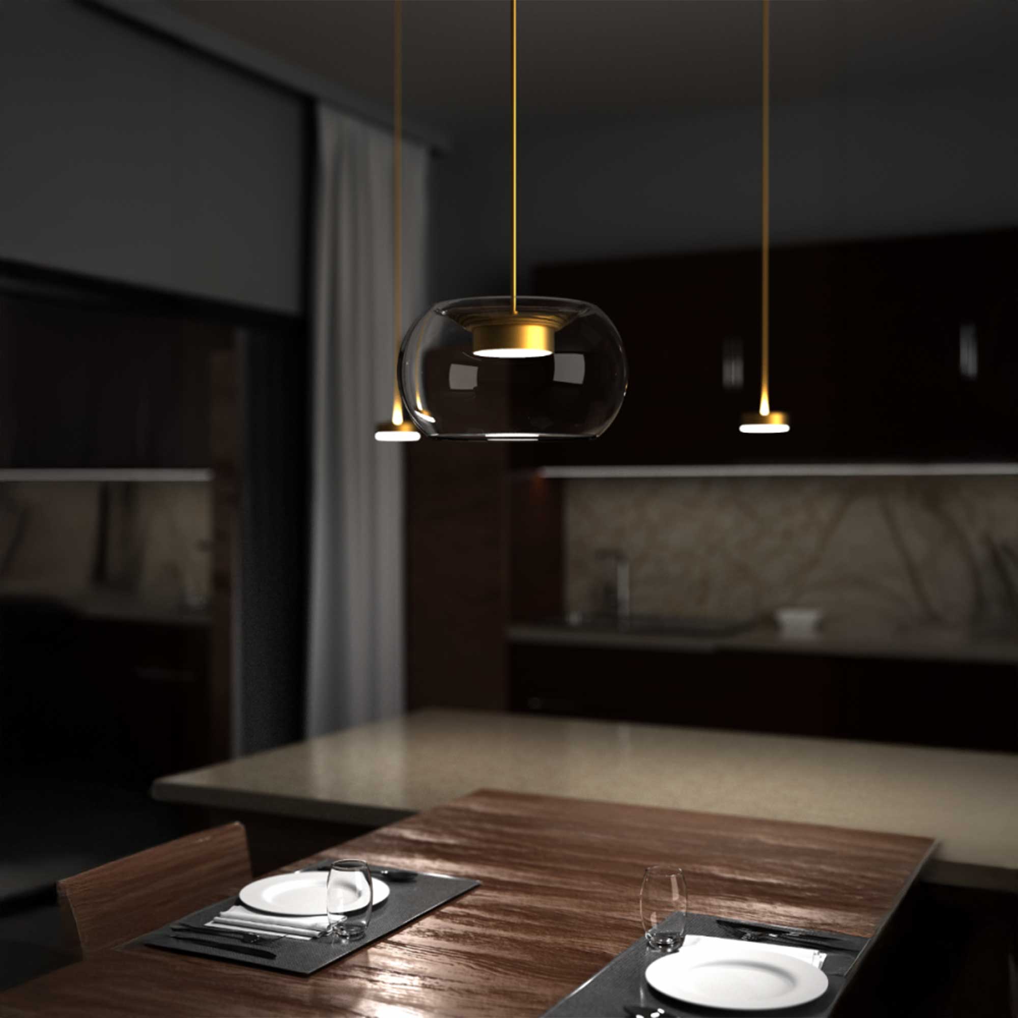 Lucis Nupar Glass LED závěsné svítidlo