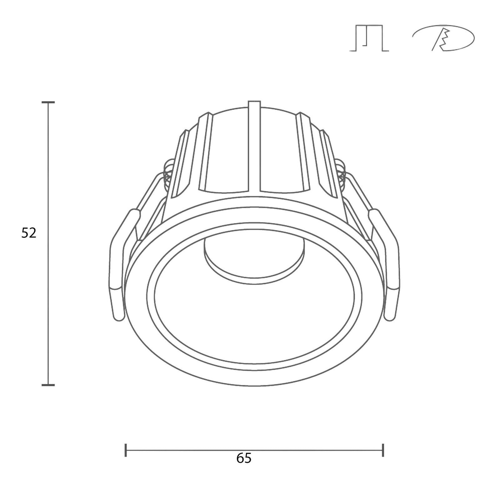 Maytoni downlight Alfa LED 36° вграден кръгъл осветител, бял