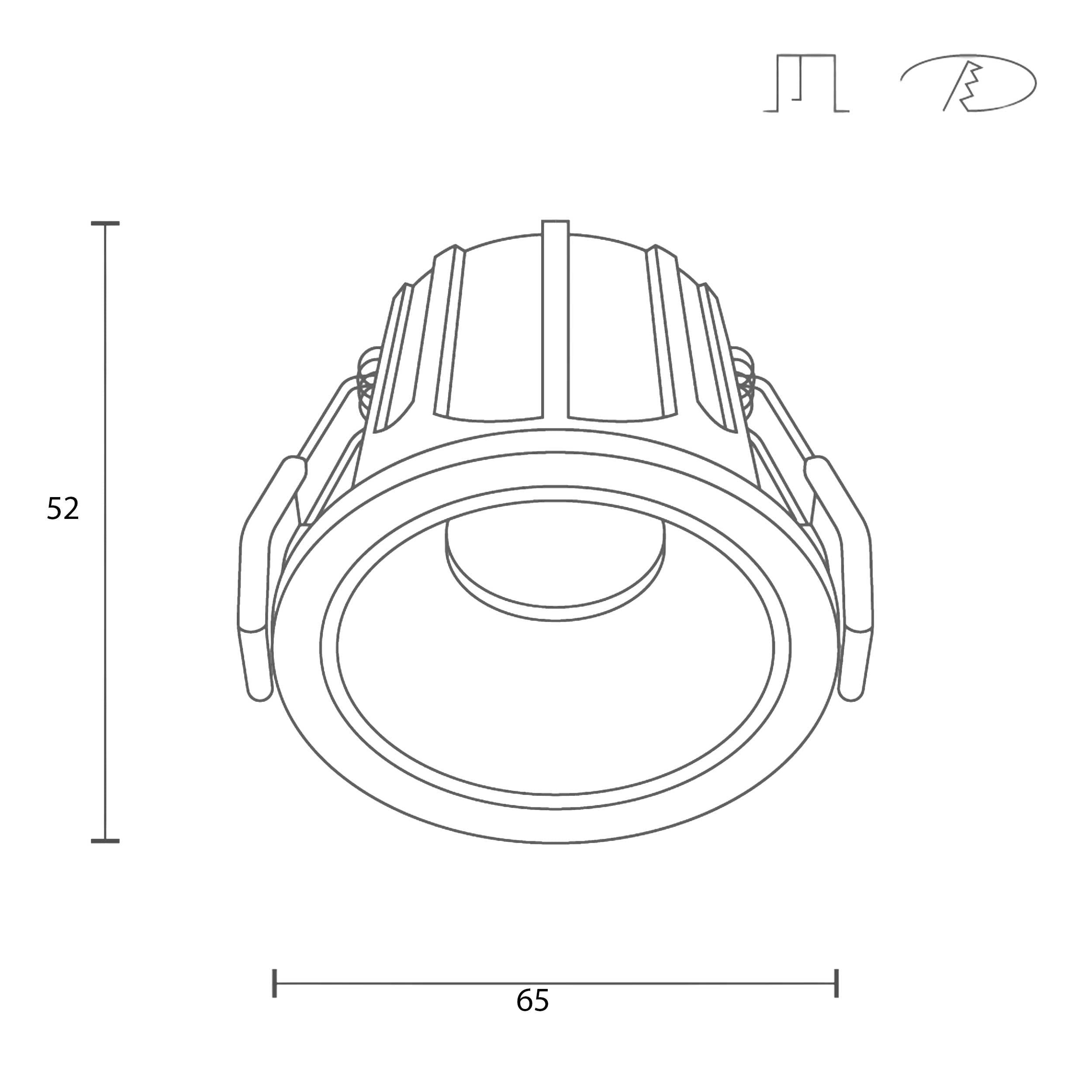 Maytoni downlight Alfa LED 36° вграден кръгъл осветител, бял