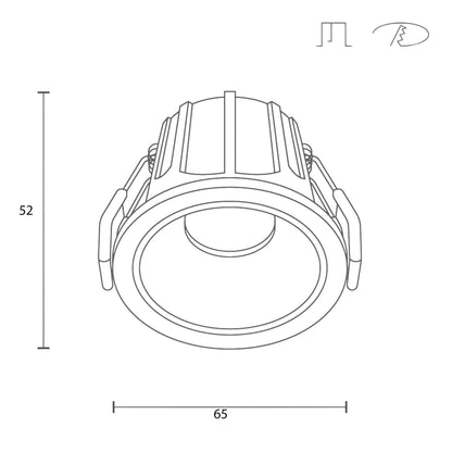 Maytoni downlight Alfa LED 36° вграден кръгъл осветител, бял