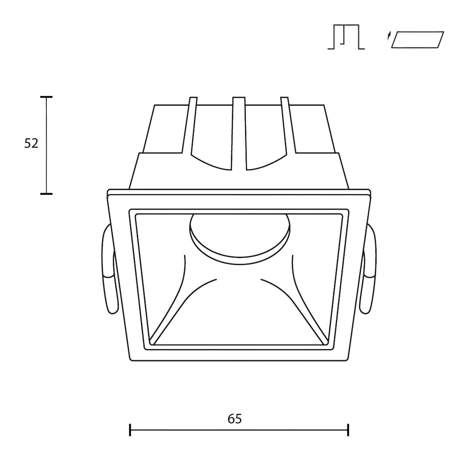 Maytoni downlight Alfa LED 10W 36° вграден квадратен осветител, бял