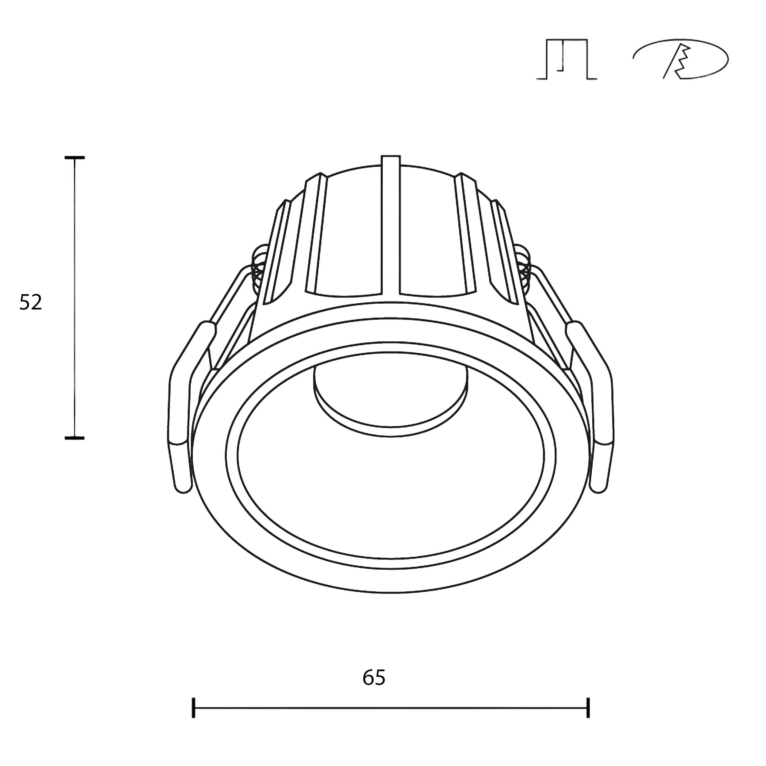 Maytoni downlight Alfa LED 36° вграден кръгъл осветител, черен