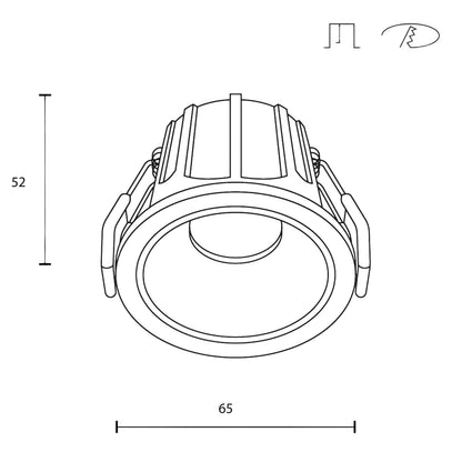 Maytoni downlight Alfa LED 36° вграден кръгъл осветител, черен