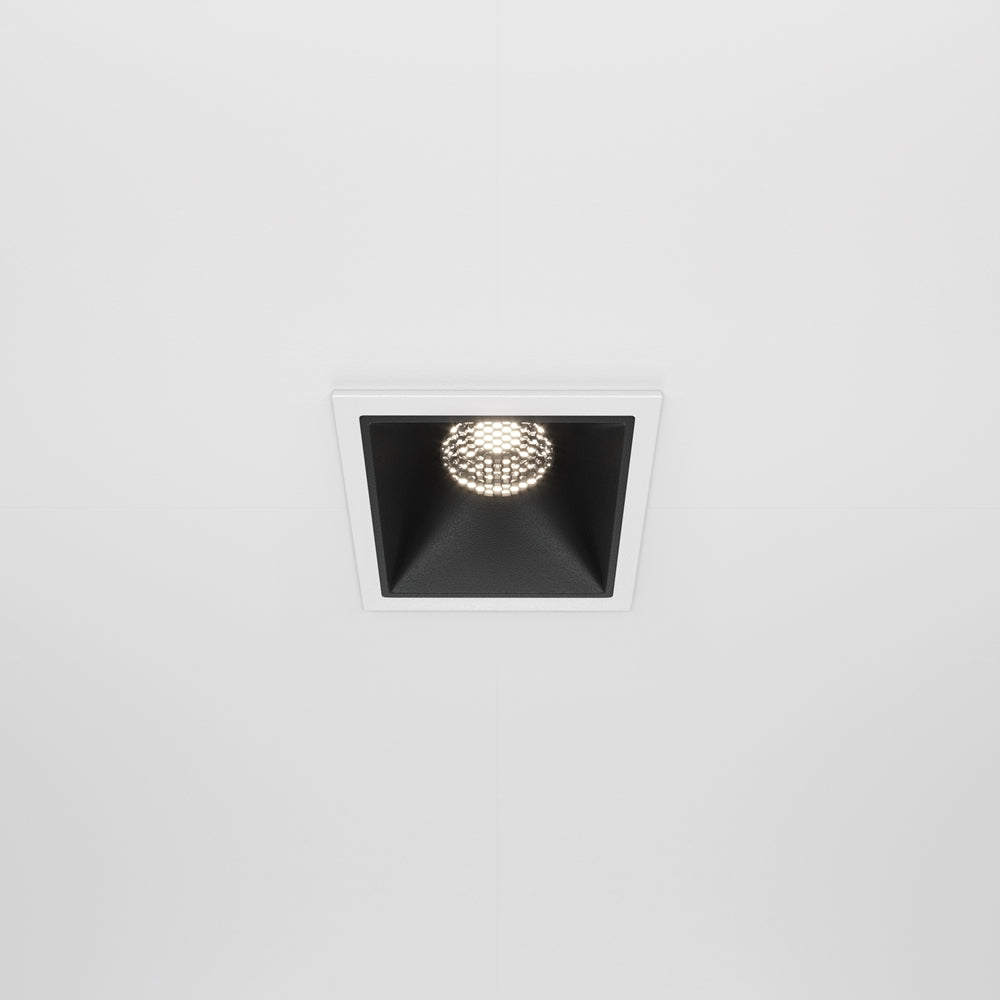 Maytoni downlight Alfa LED 10W 36° вграден квадратен осветител, черен