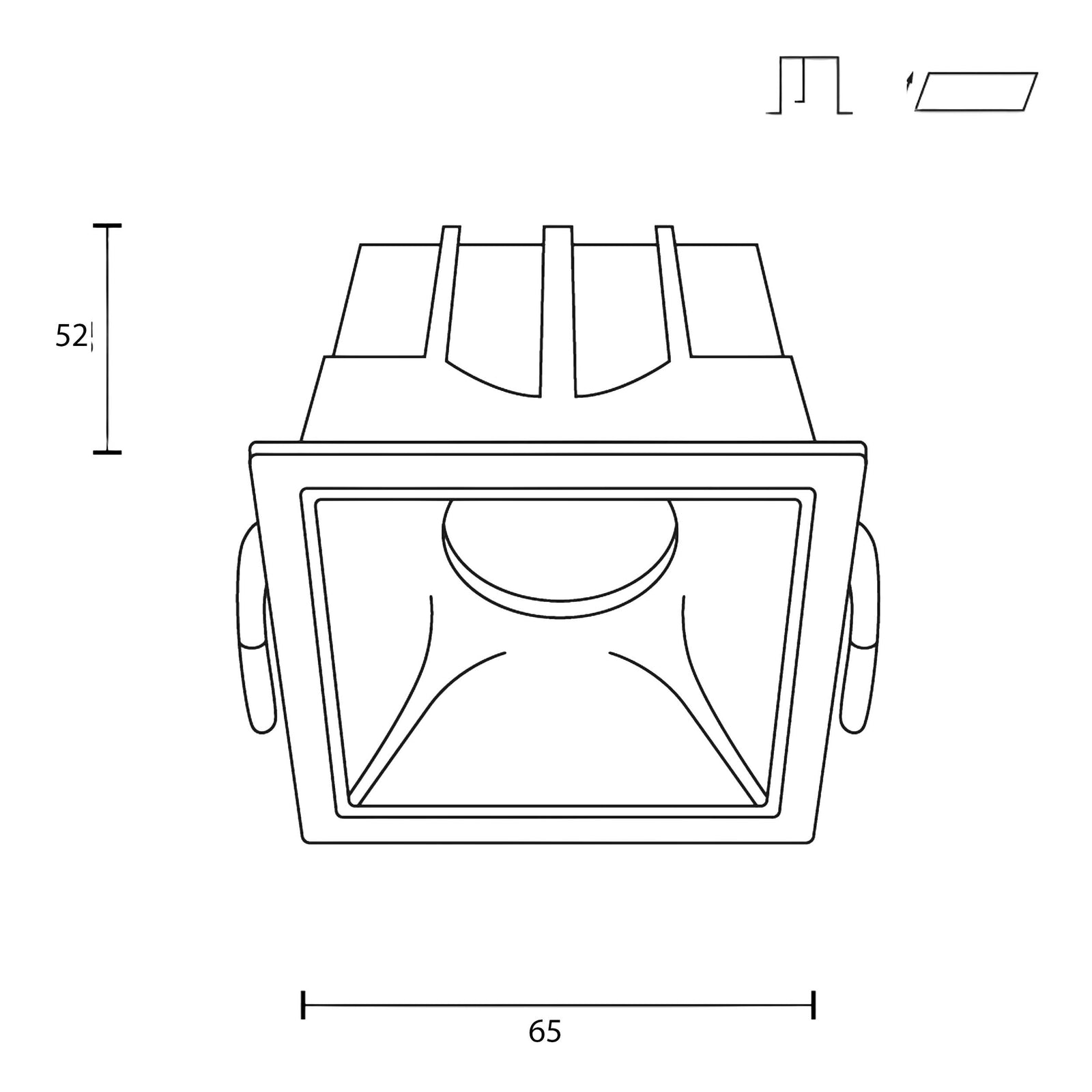 Maytoni downlight Alfa LED 10W 36° вграден квадратен осветител, черен