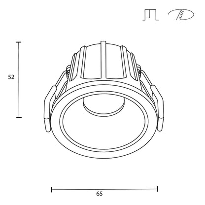 Maytoni downlight Alfa LED 36° вграден кръгъл осветител, черен