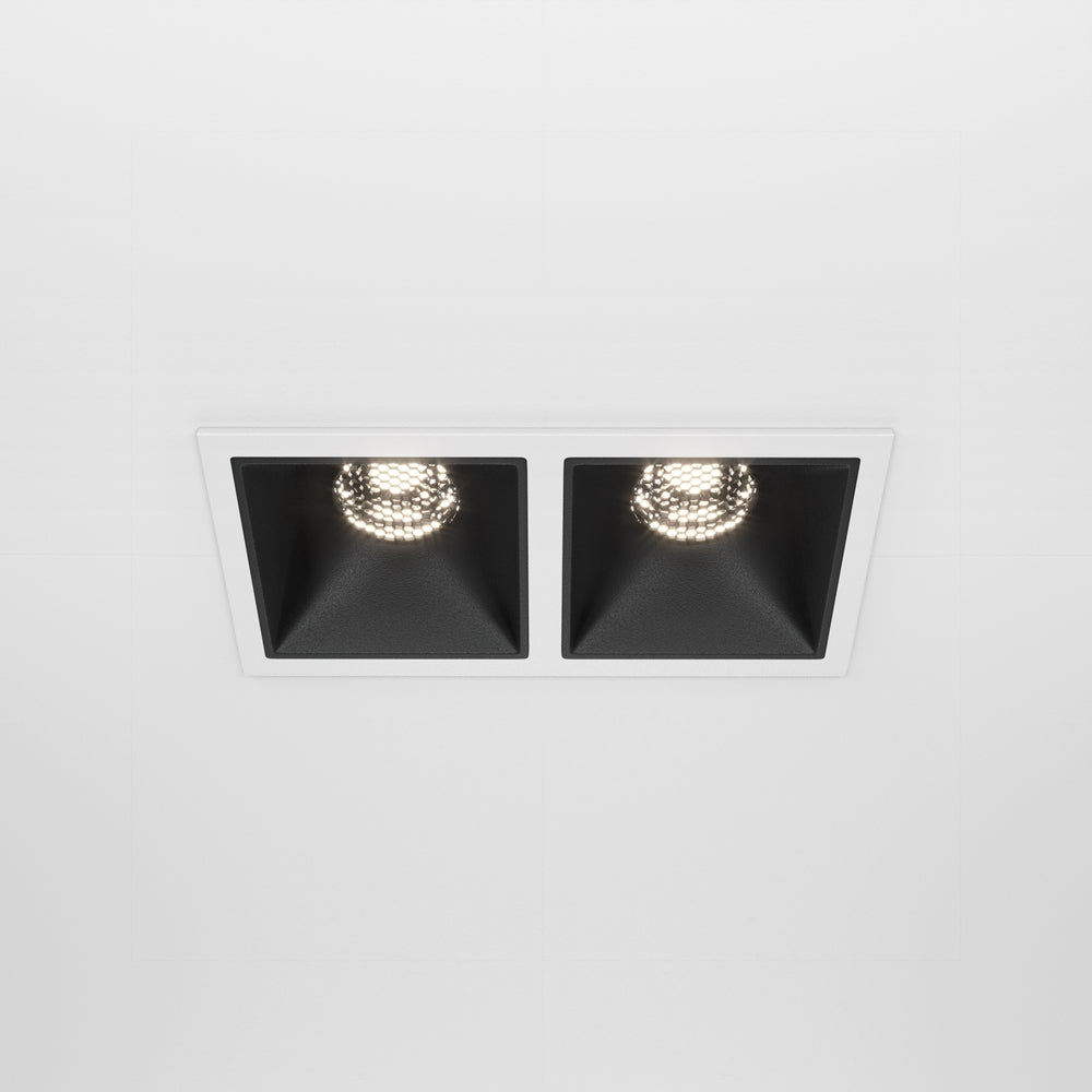 Maytoni downlight Alfa LED 10W 36° вграден квадратен осветител, черен