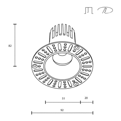 Maytoni downlight Dip LED 50° вграден кръгъл осветител, бял