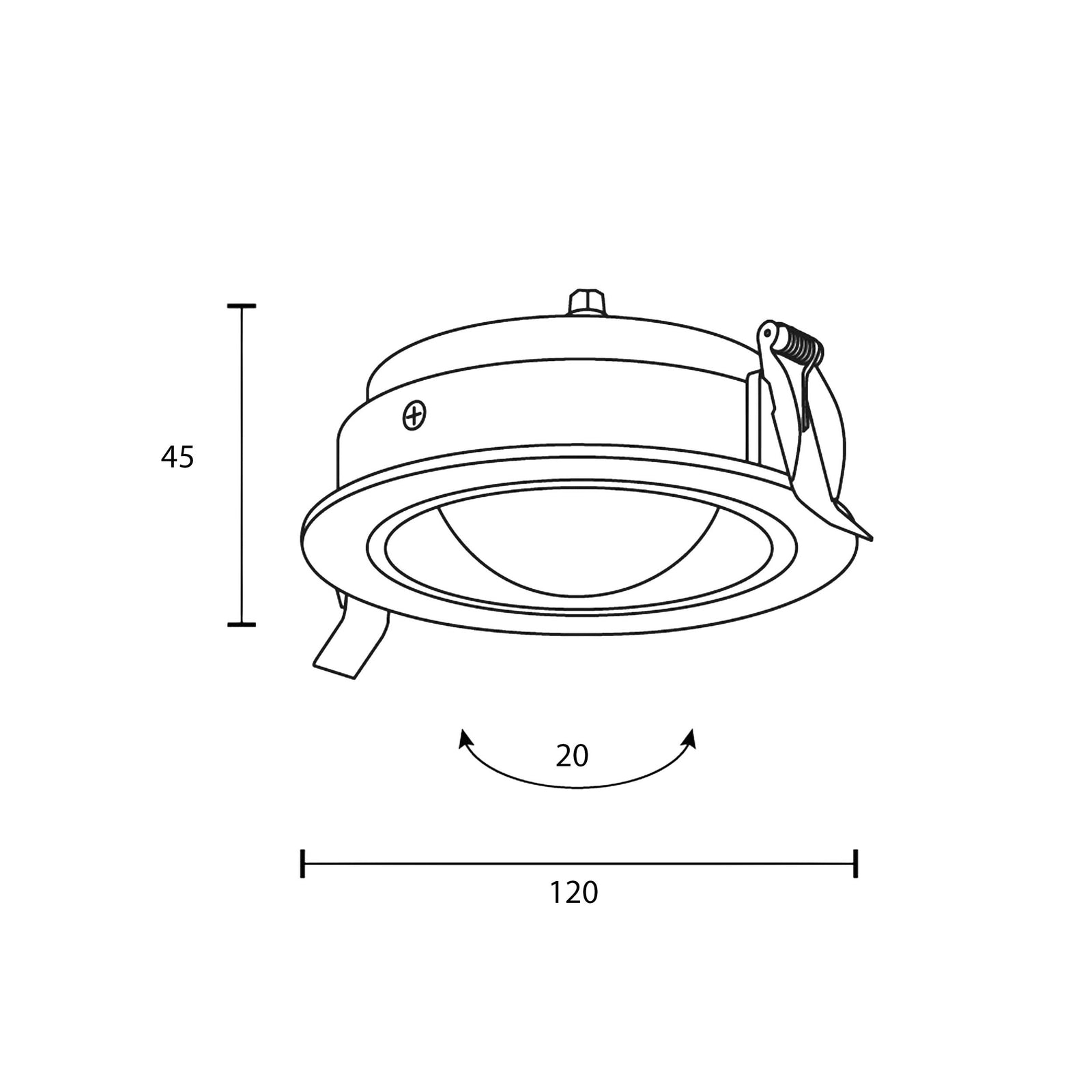 Maytoni downlight Lens LED 3000K 12W 70° вграден кръгъл осветител