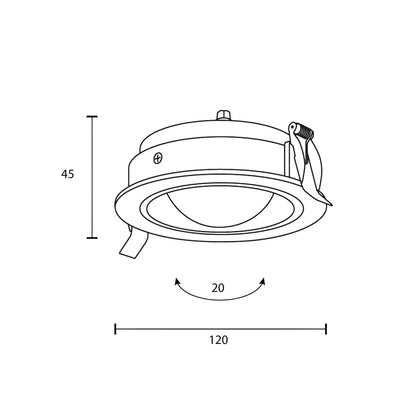 Maytoni downlight Lens LED 3000K 12W 70° вграден кръгъл осветител