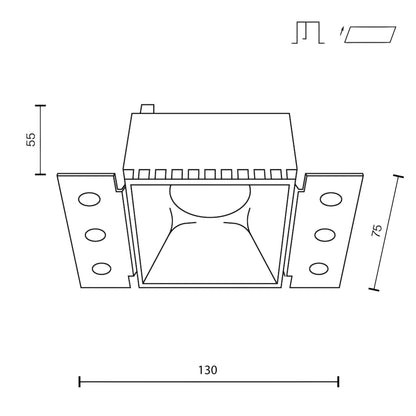 Maytoni downlight Share GU10 вграден квадратен осветител