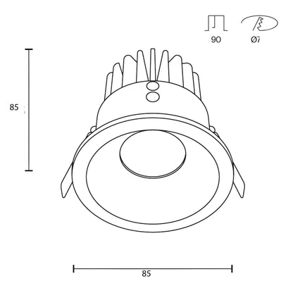 Maytoni downlight Zoom LED 60° вграден кръгъл осветител, черен