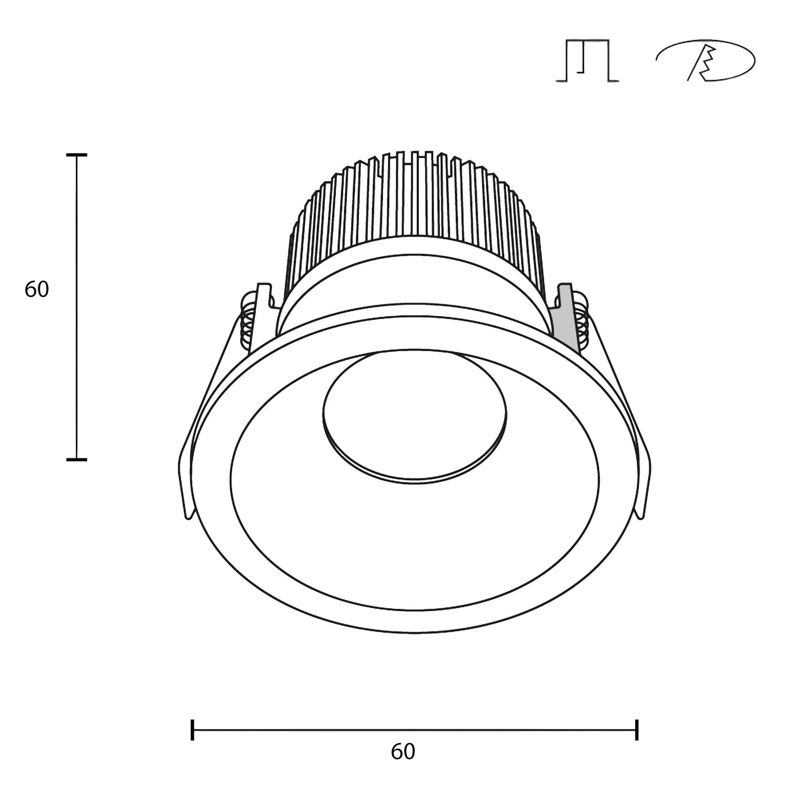 Maytoni downlight Zoom LED 60° вграден кръгъл осветител, черен