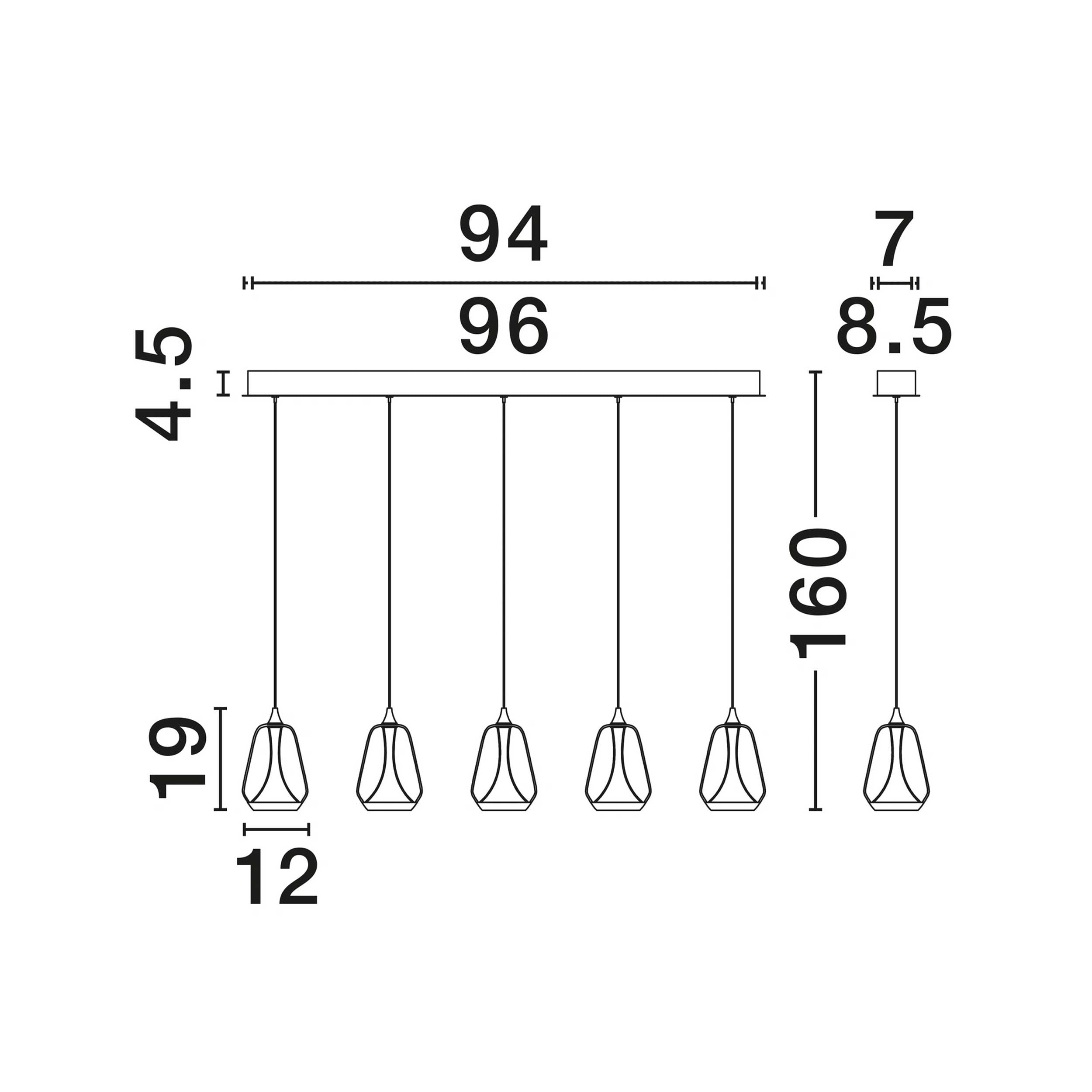 Nova Luce Alish LED висяща лампа с удължена форма