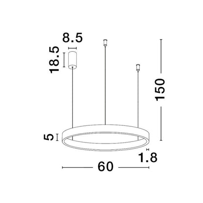Nova Luce Elowen LED висящо кръгло осветително тяло