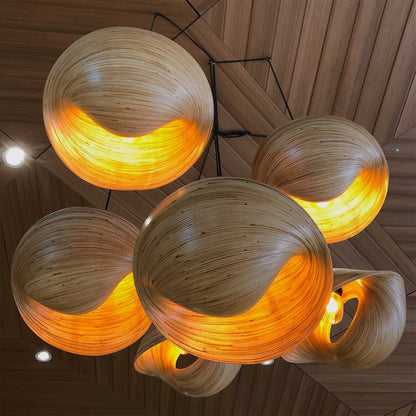 TD Lamps Bamboo E27 bambusové závěsné svítidlo