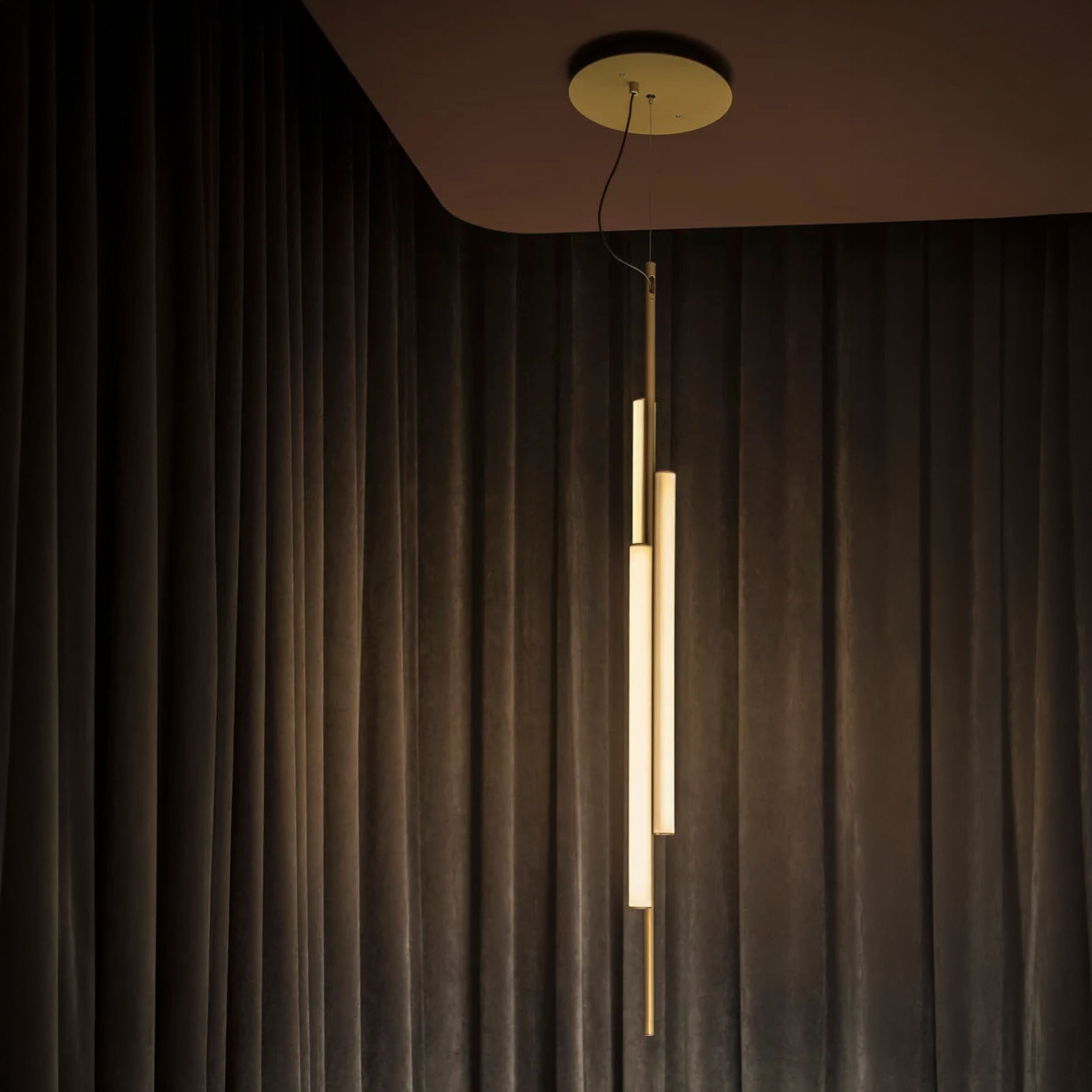 Marset Ambrosia V3 LED – златист вграден висящ вертикален осветителен уред