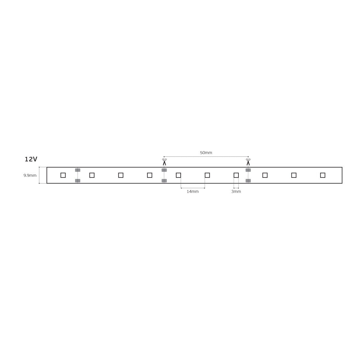 LED лента 12V CRI80 IP20 6000K (5 м)