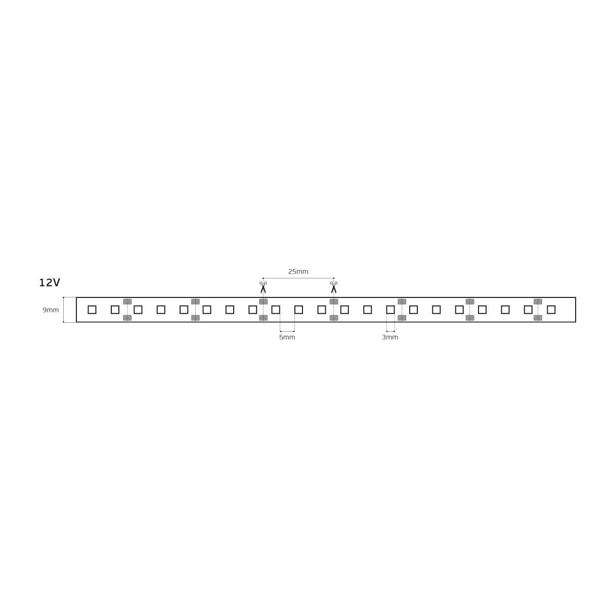 LED лента 12V CRI80 IP20 6000K (5 м)