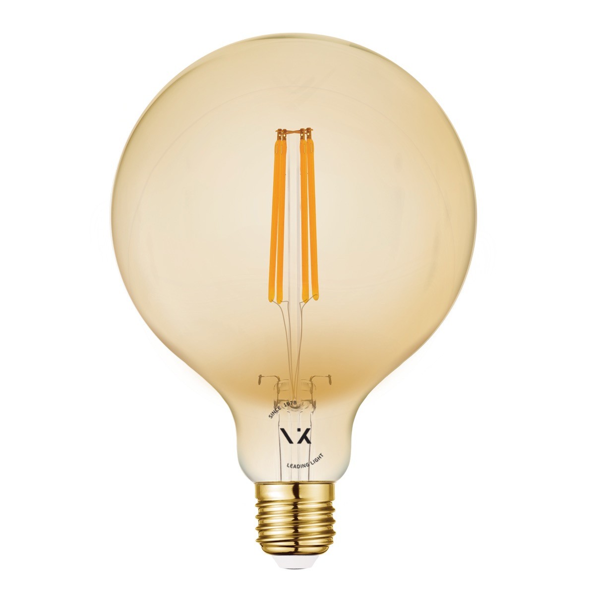LED лампа VK Light Globo Filament Amber E27 ø125 2200K 7W с възможност за регулиране на яркостта