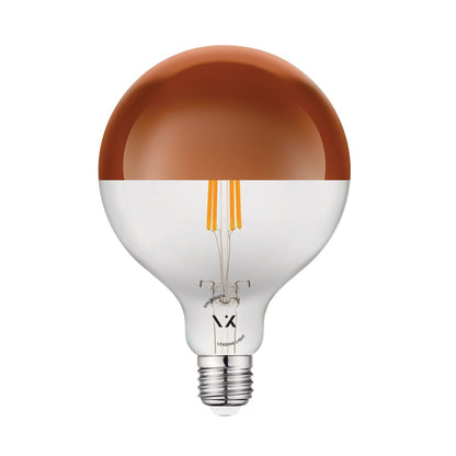 LED крушка VK Light Globo Filament Pink Copper E27 ø125 2700K 7W с възможност за регулиране на яркостта