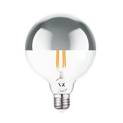 LED крушка VK Light Globo Filament Silver E27 ø125 2700K 7W с възможност за регулиране на яркостта