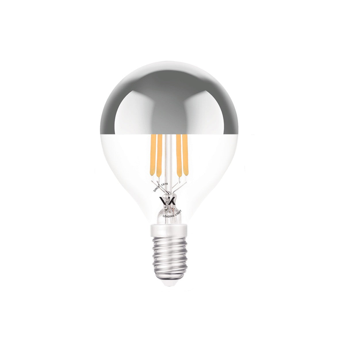 LED лампа VK Light Mini Globe Filament Silver E14 2700K 4,5W с възможност за регулиране на яркостта