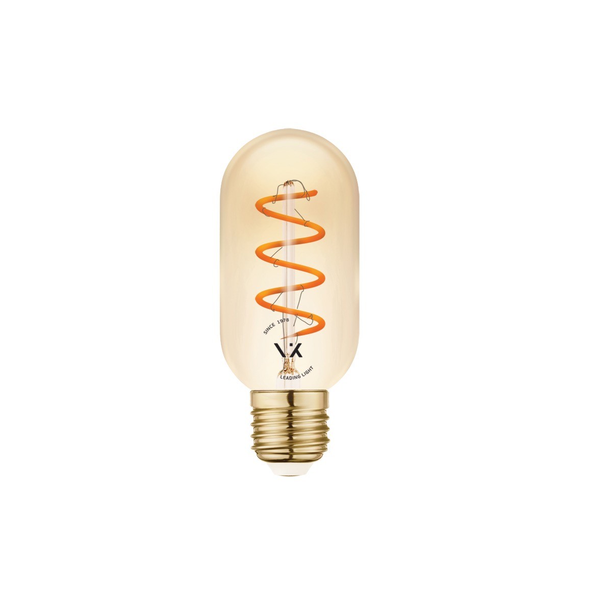 LED лампа VK Light Spiral Filament Amber-T45 E27 2200K 4,5W с възможност за регулиране на яркостта