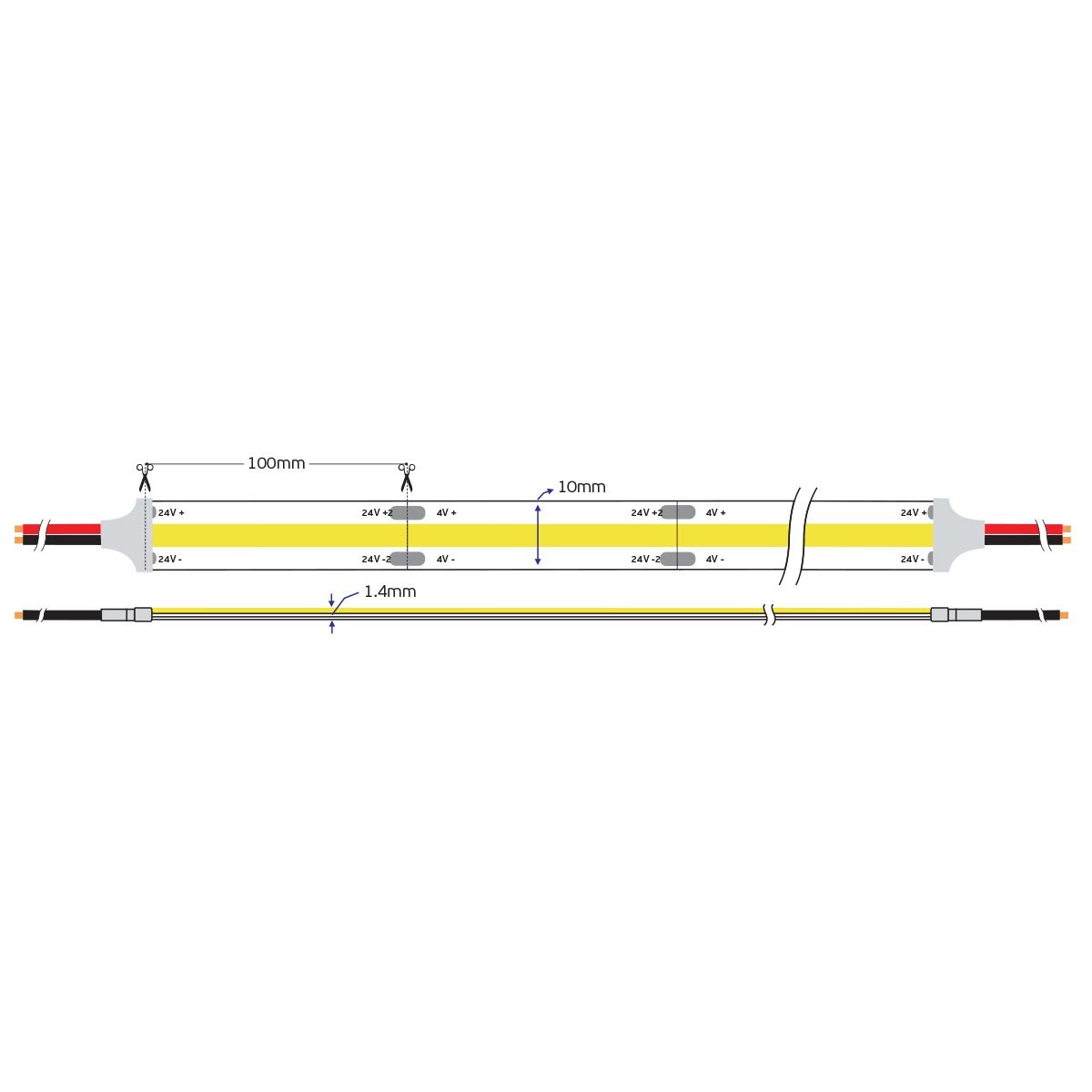 COB LED лента 24V CRI90 IP20 (5 м)