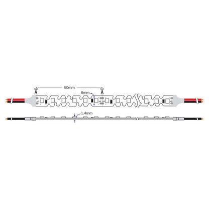 LED лента за странично осветление S-Type 24V CRI90 IP20 2700K (5m)