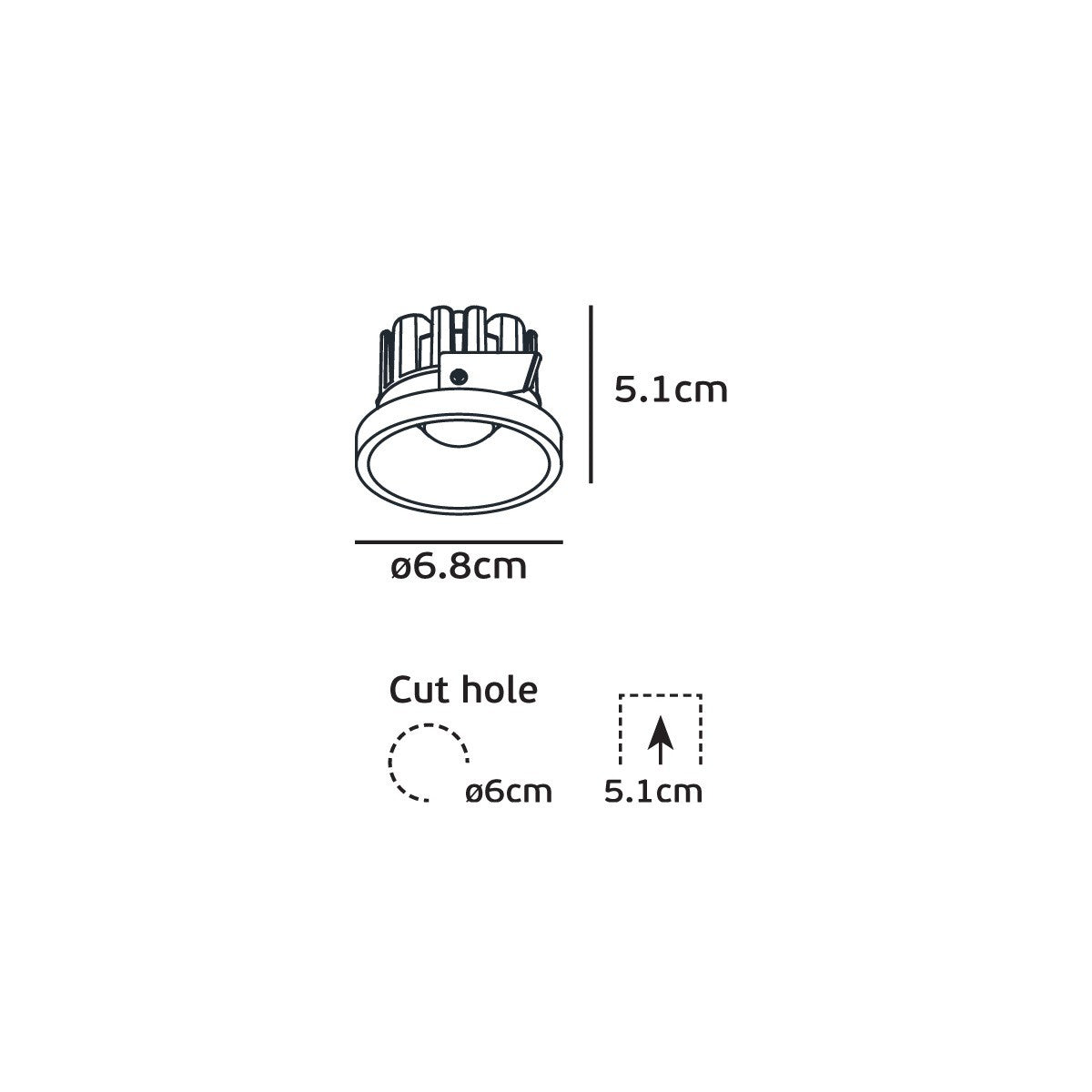 VK Light Poc LED вграден осветителен уред IP44