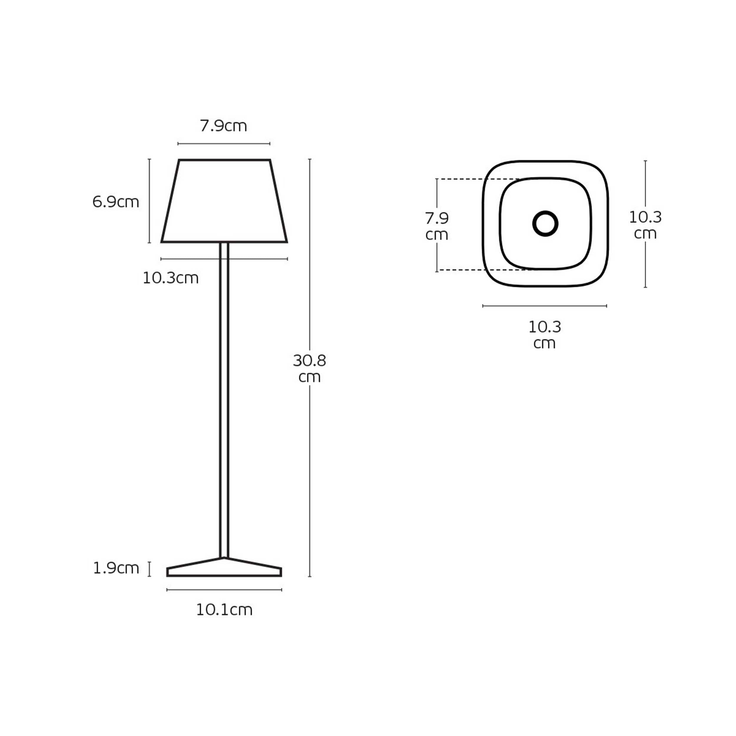 VK Light Opos LED преносима настолна лампа IP65 с квадратна форма
