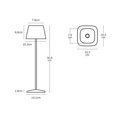 VK Light Opos LED преносима настолна лампа IP65 с квадратна форма