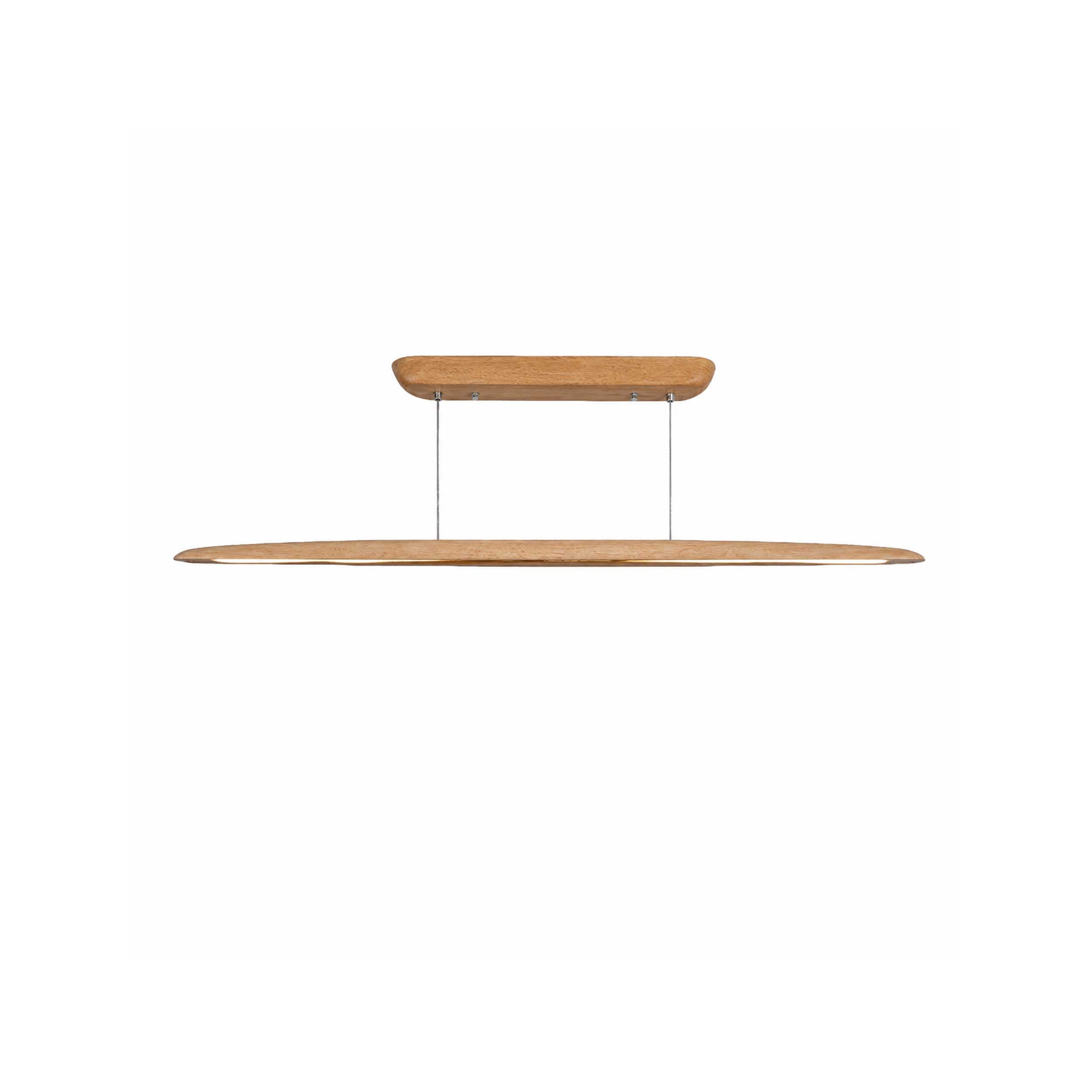 VK Light Woody LED висяща линейна дървена лампа със заоблени краища