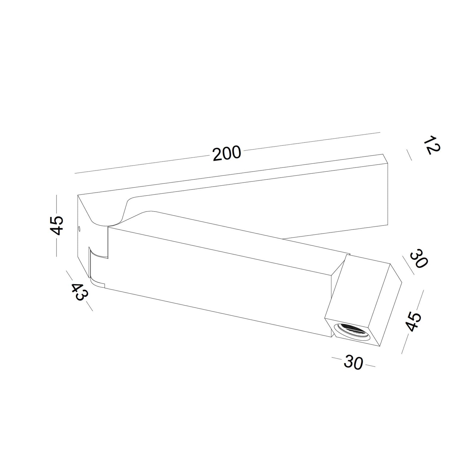 Slim reading arm LED nástěnné čtecí svítidlo