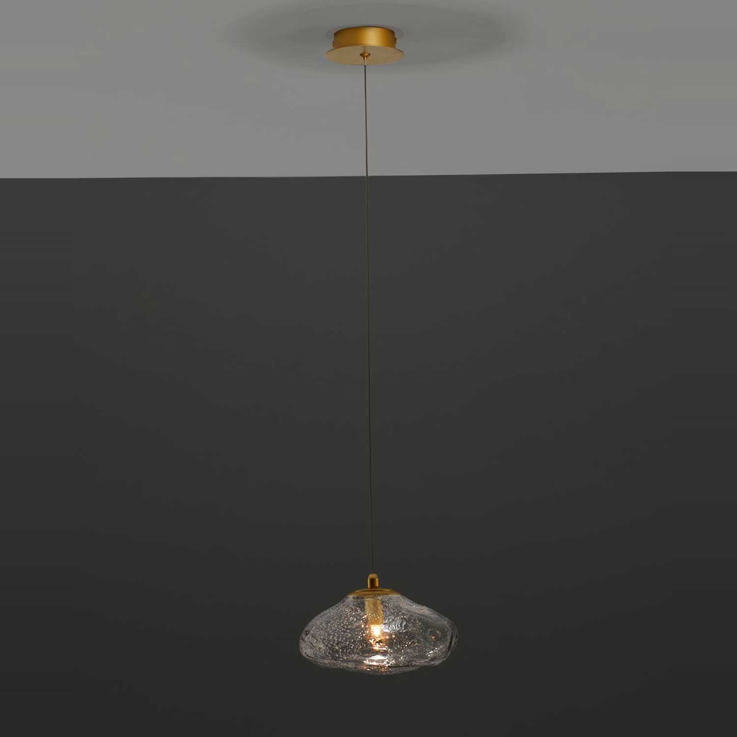 Nova Luce King G9 skleněné závěsné svítidlo zlaté