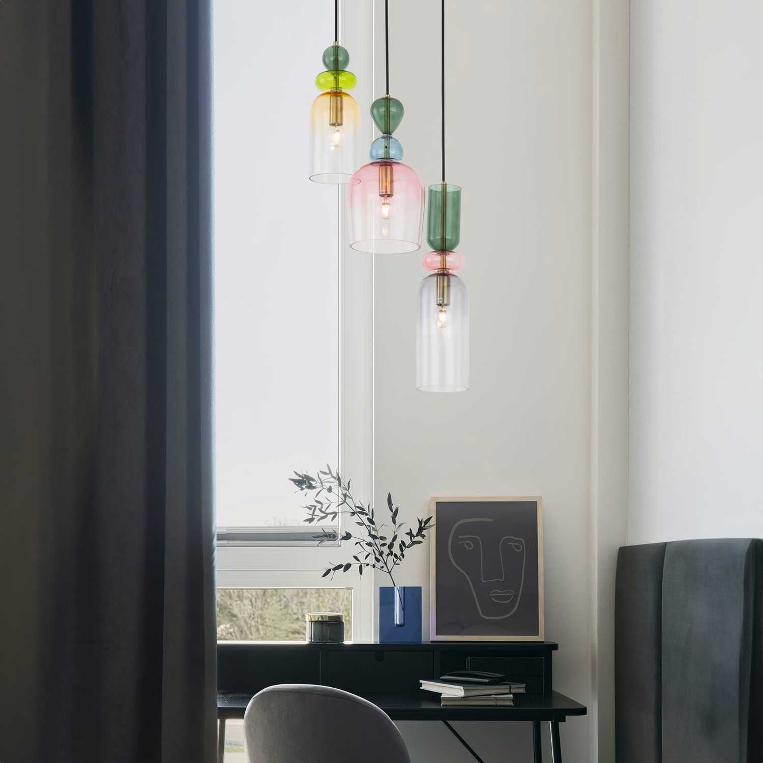 Nova Luce Murano E14 skleněné závěsné svítidlo