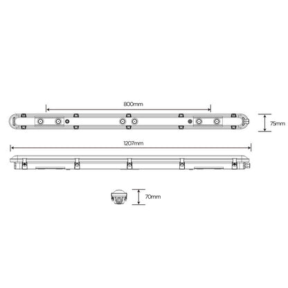 LED прахоустойчиво промишлено осветително тяло 1200mm IP66