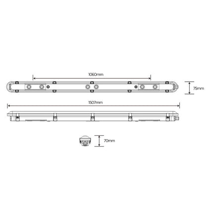 LED прахоустойчиво промишлено осветително тяло 1500mm IP66