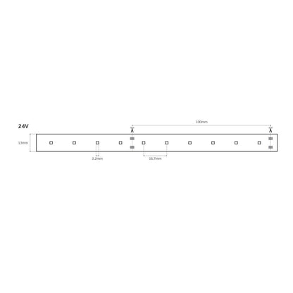 LED лента 24V CRI90 IP66 2700K (5 м)