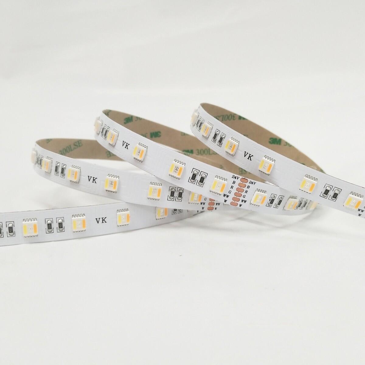 LED лента RGB+CCT 24V 18W/m CRI90 IP67 2400K–6000K (5m)