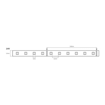 LED лента RGB+CCT 24V 18W/m CRI90 IP67 2400K–6000K (5m)