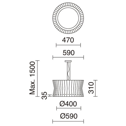 Exo Cora P E27 závěsné svítidlo černé