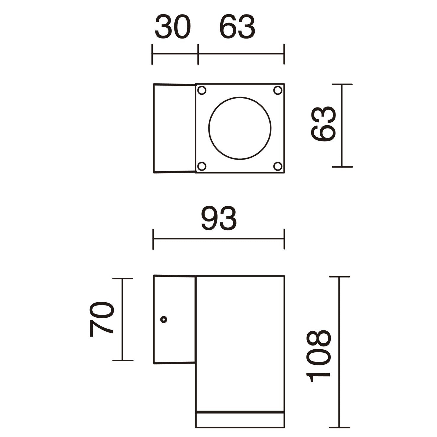 Dopo Cub down GU10 přisazené svítidlo bílé