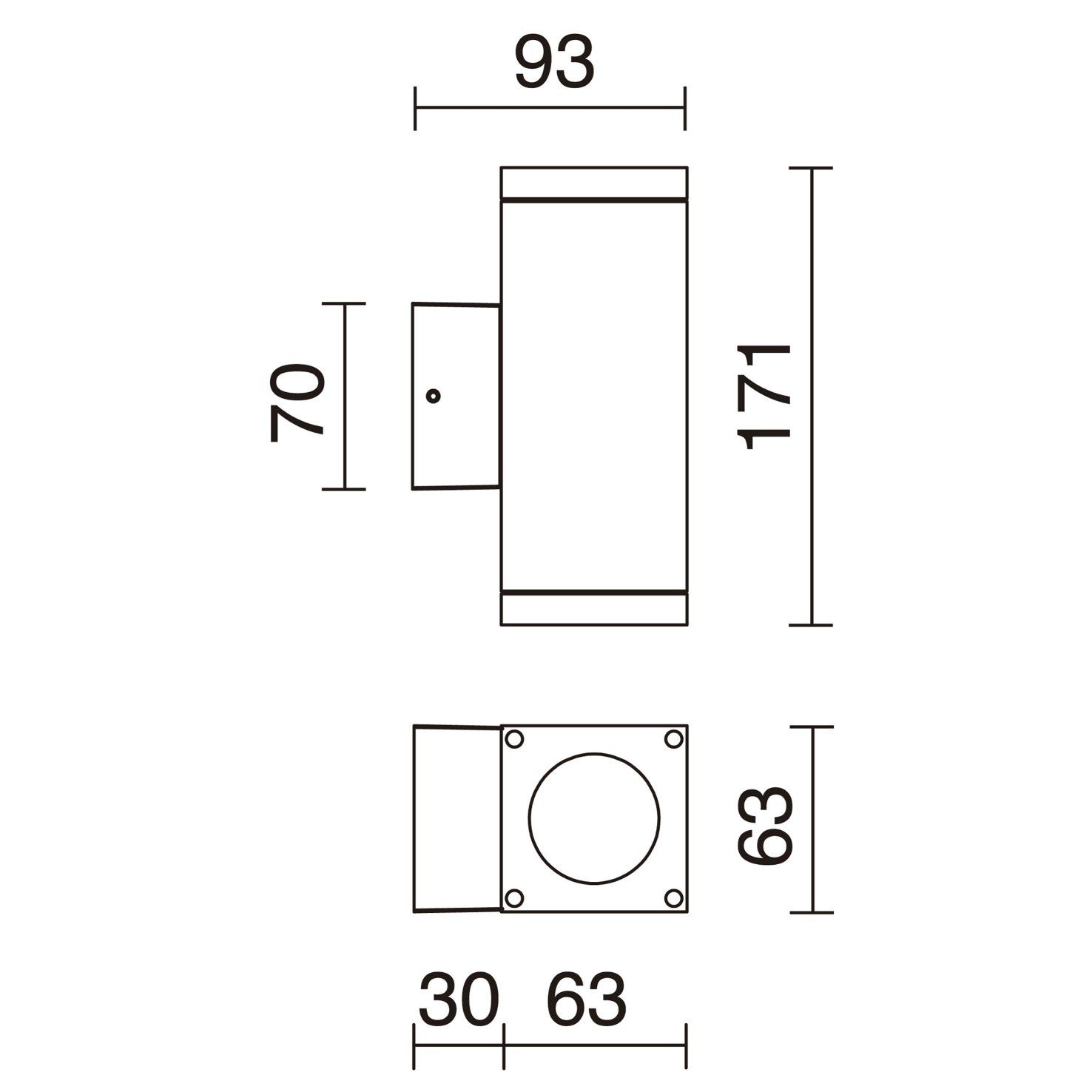 Dopo Cub up/down GU10 přisazené svítidlo bílé
