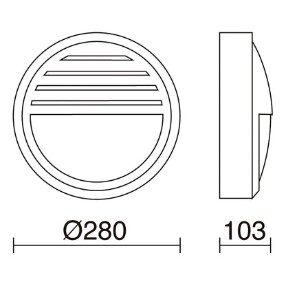 Cristher Daira 280mm s mřížkou antracitové