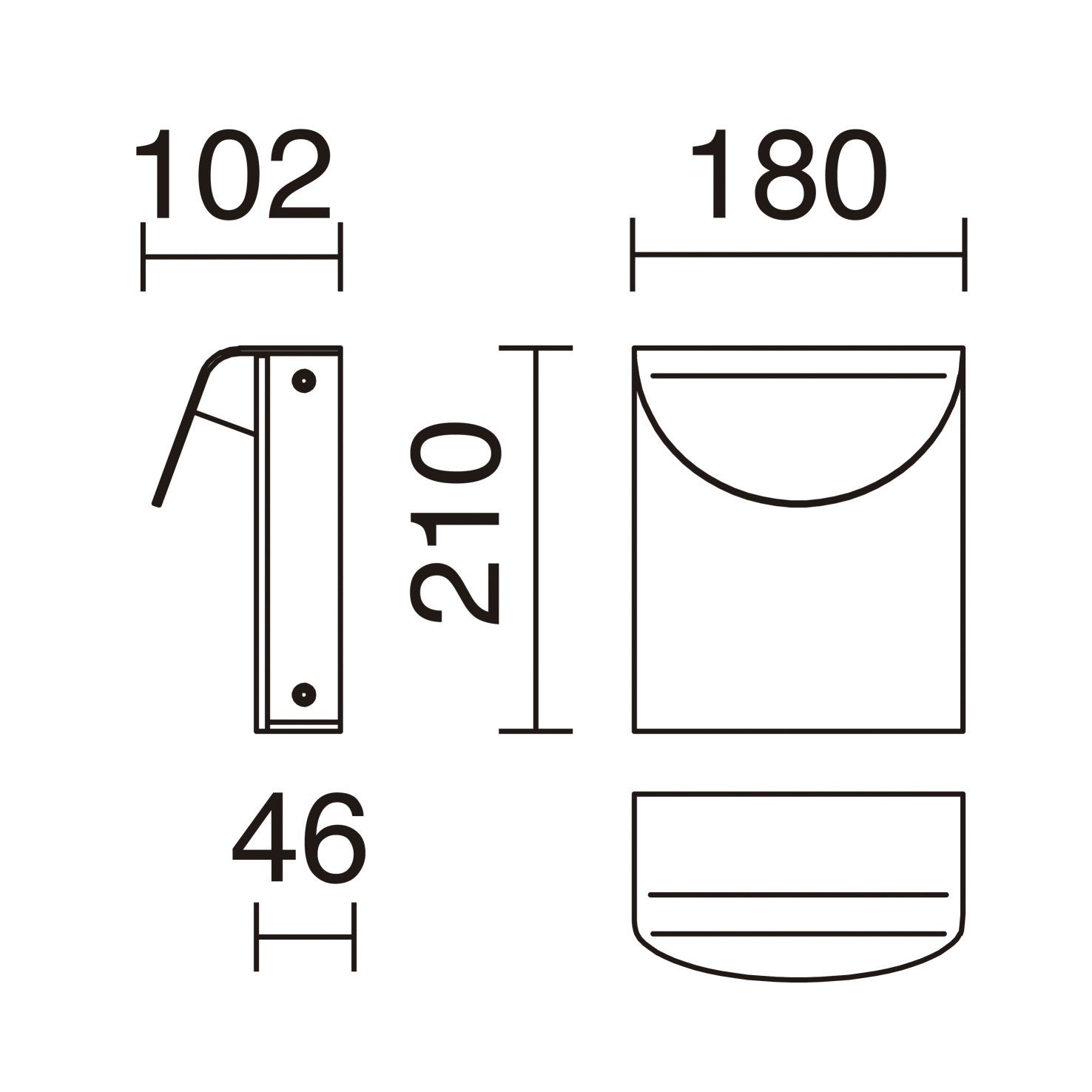 Cristher Dion wall nero LED přisazené svítidlo
