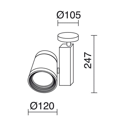 Indeluz Florida LED stropní svítidlo šedé