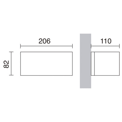 Dopo Isora down rectangle LED přisazené svítidlo antracitové